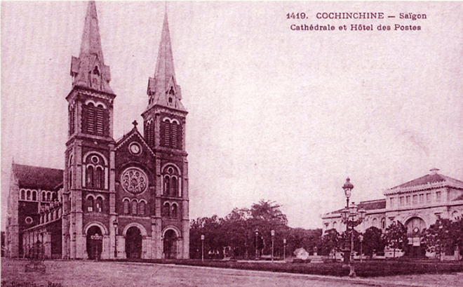 Catedral Notre Dame de Saigon Vietnam en 1900