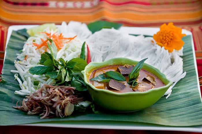 Comida tipica en Houay Say Laos
