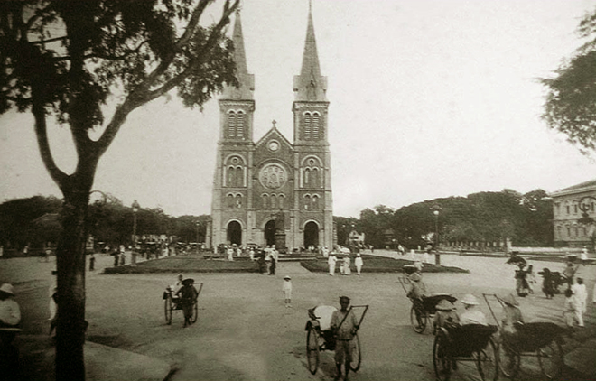 Catedral de Notre Dame de Saigon decada cuarentas