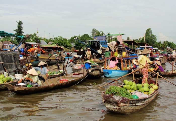 Mercado flotante de Nga Nam Mekong