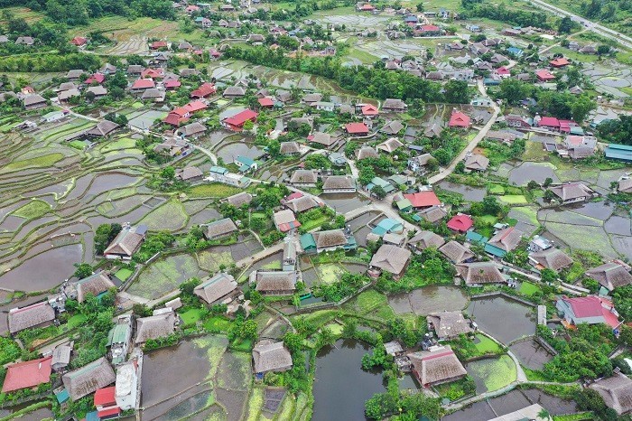 Pueblo Lam Dong de Ha Giang visto desde arriba