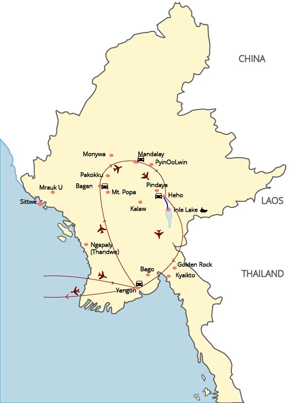 La tierra dorada Myanmar  - 07 Days