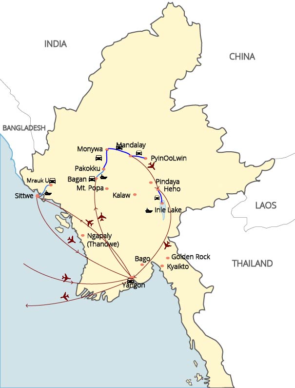 Myanmar al completo - 18 Days