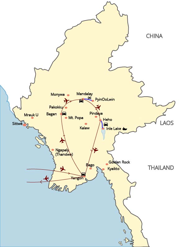 Los mejores de Myanmar - 09 Days
